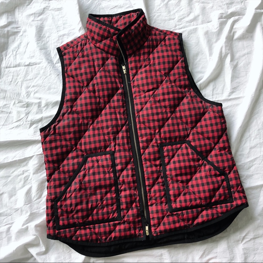 Red and black plaid J.Crew vest